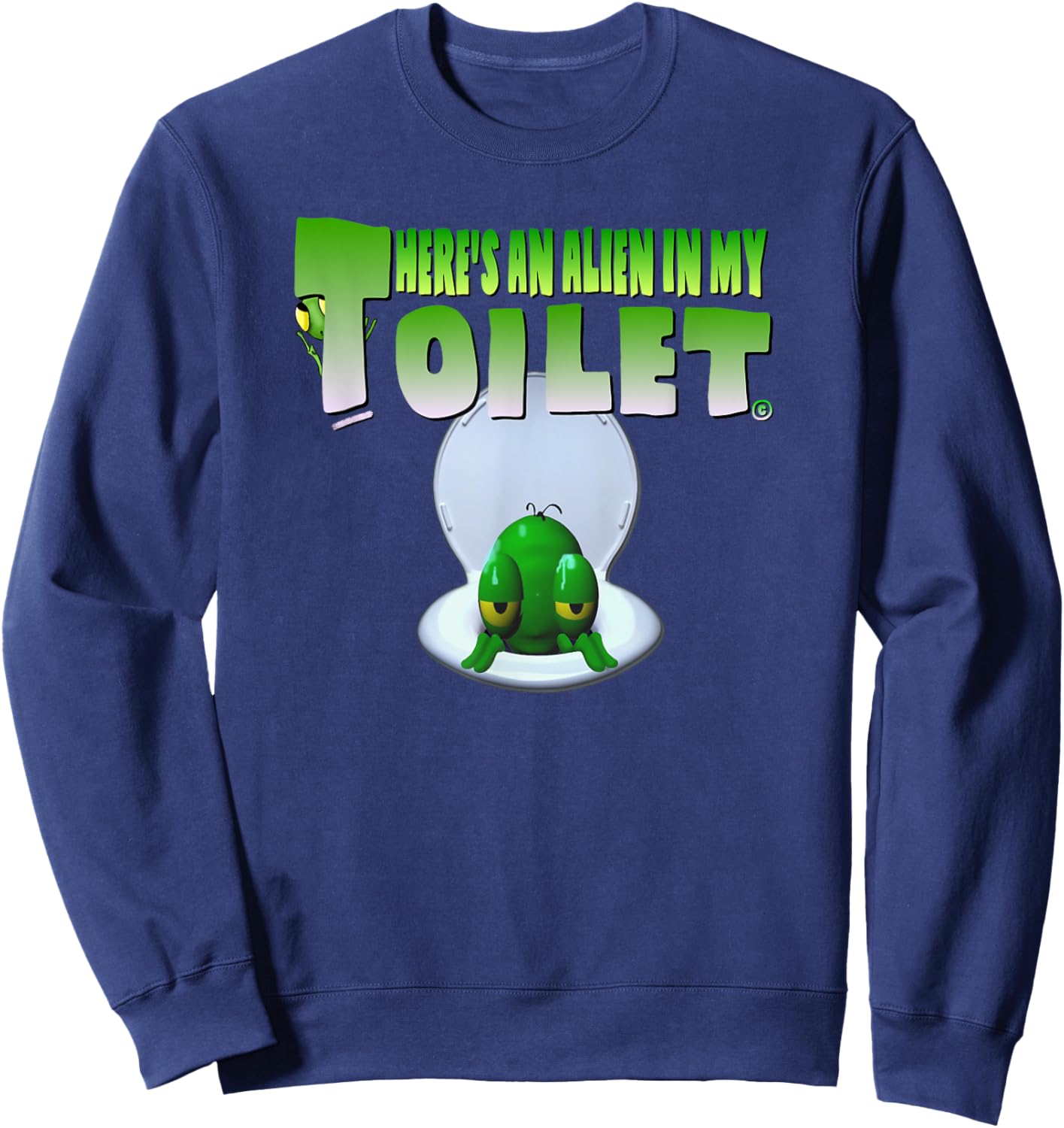 There's an Alien in my Toilet - Iconic Toilet Scene Sweatshirt - Sweatshirt | Navy