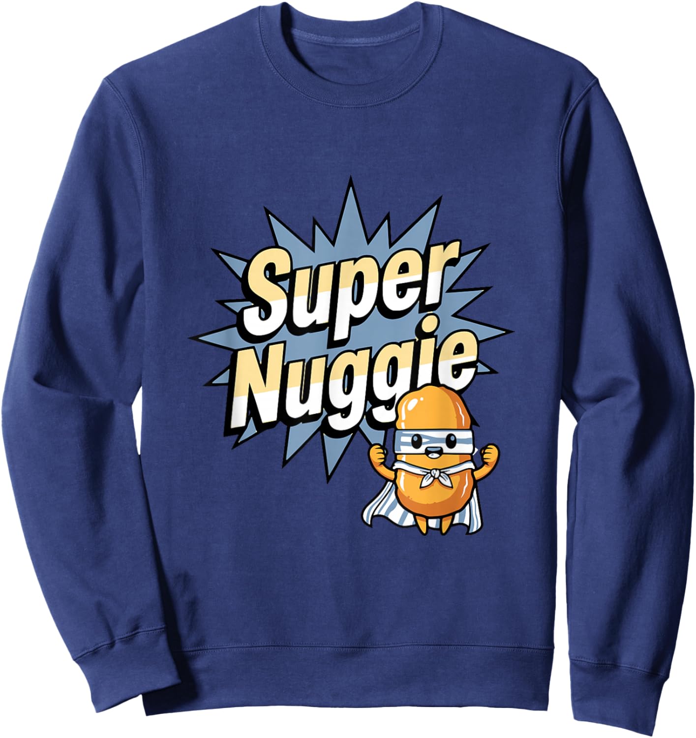 Super Nuggie Chicken Nugget Kids Birthday Christmas Sweatshirt - Sweatshirt | Navy