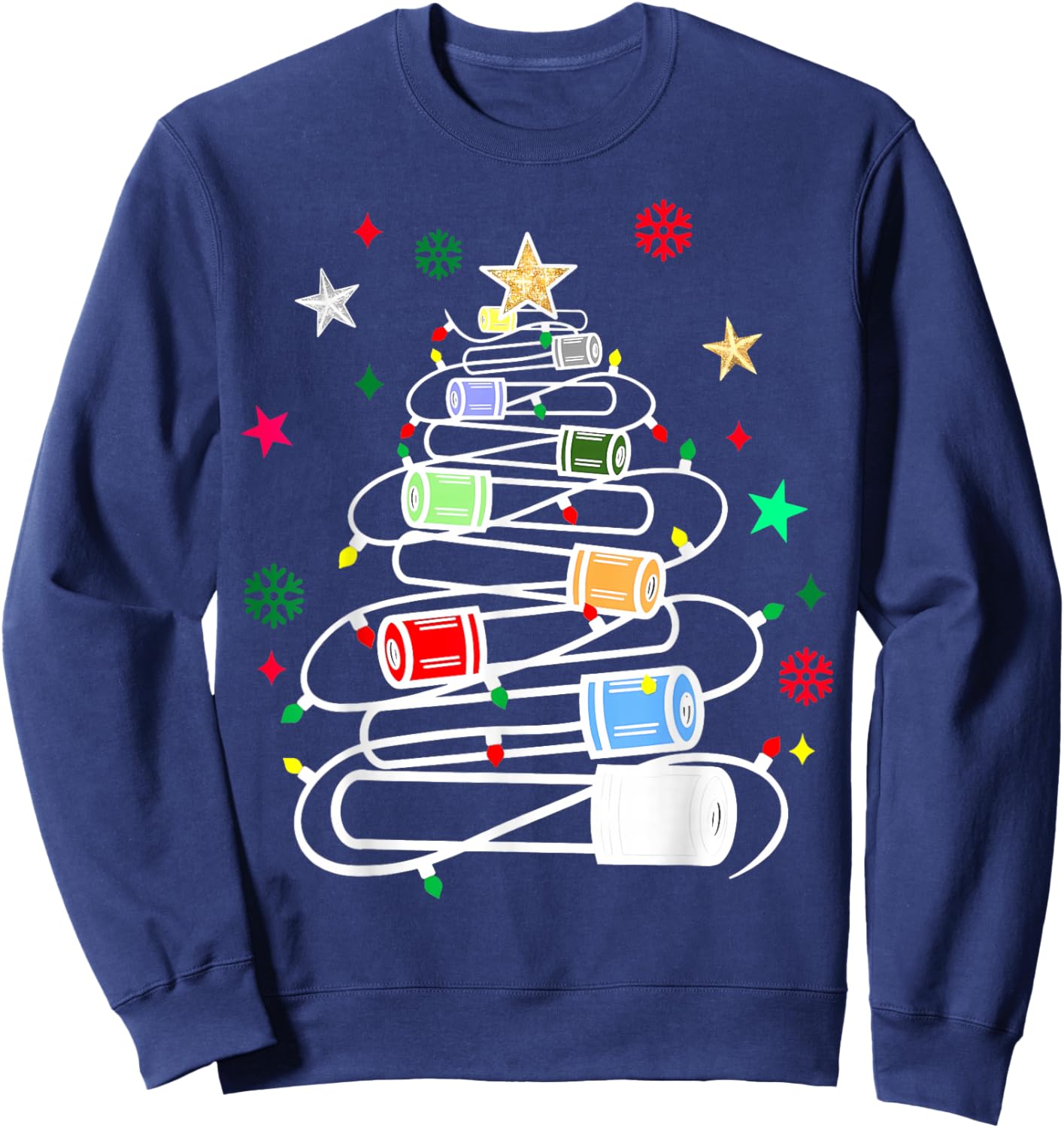 Chemistry Lab Scientist Phlebotomist Christmas Test Tubes Christmas Tree for Medical Professionals, Science Enthusiasts, Lab Technicians, -Adults, Black, Small, Short Sleeve, Winter Sweatshirt - Sweatshirt | Navy
