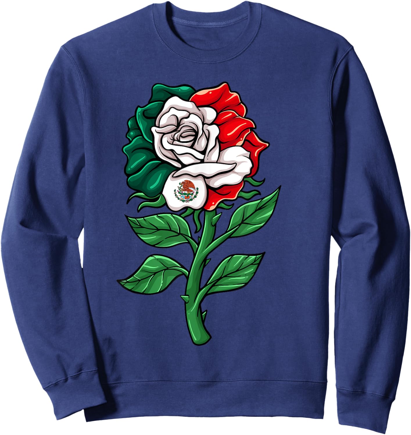 Mexico Gift Rose Tijuana Mexican Hispanic Pride Poncho Sweatshirt - Sweatshirt | Navy
