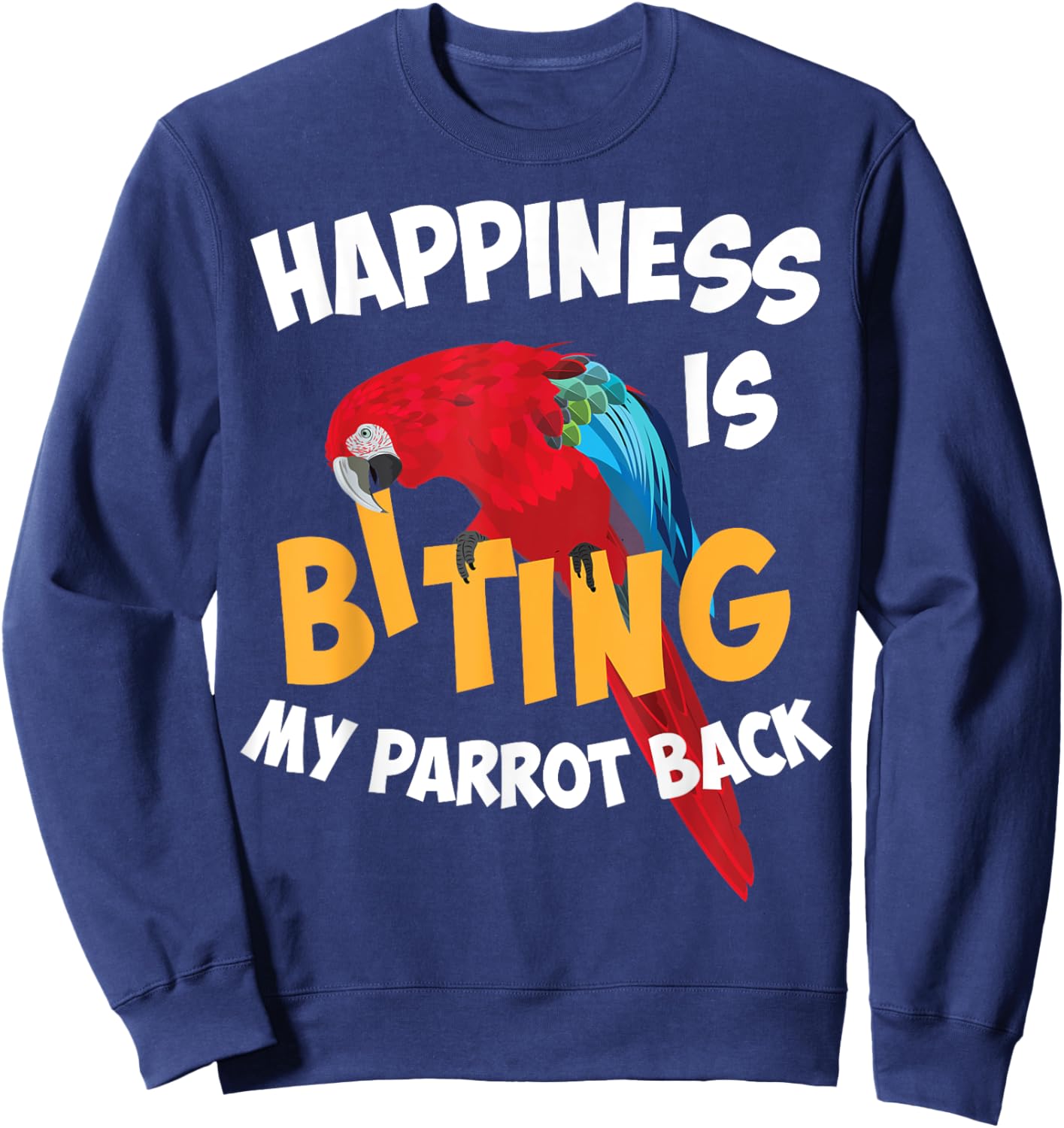 Cool Parrot Art Women Cockatoo Cockatiel Macaw Bird Sweatshirt - Sweatshirt | Navy