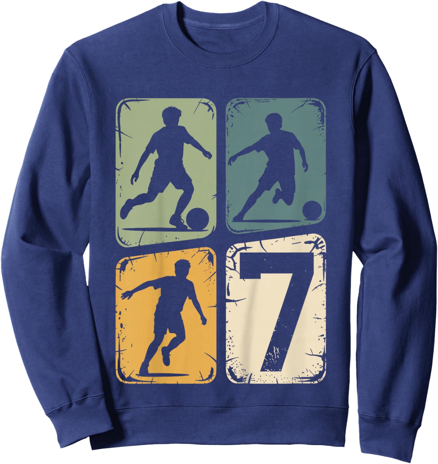 7. Geburtstag Junge Fußball Ball Jungs Fußballer 7 Jahre Sweatshirt - Sweatshirt | Navy