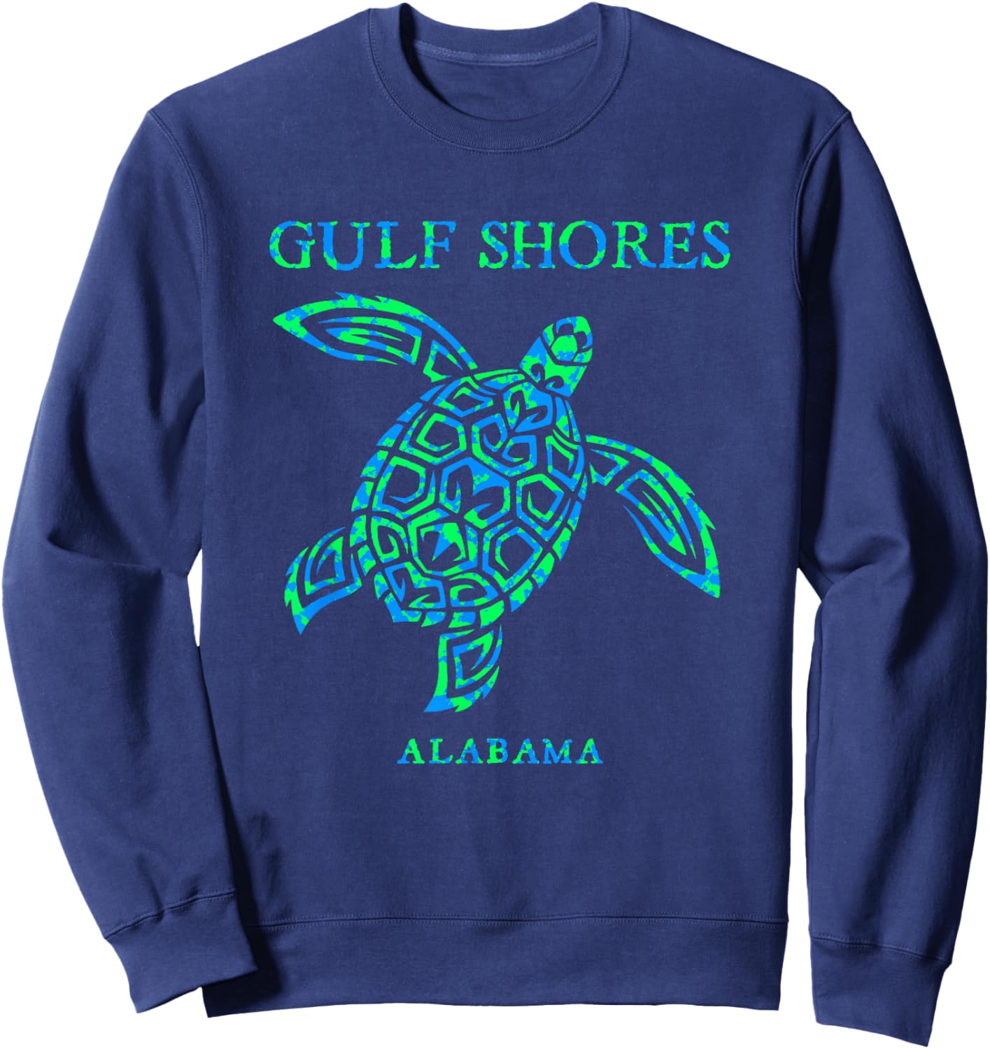 Gulf Shores Alabama Retro Sea Turtle Boys Girls Toddler Sweatshirt - Sweatshirt | Navy