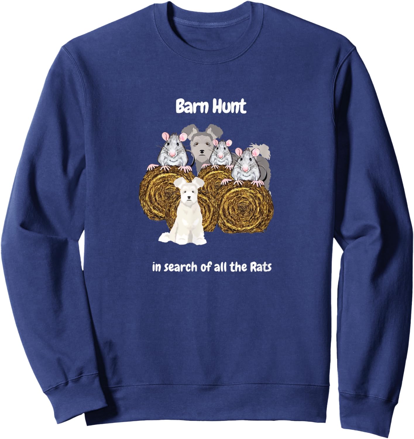Funny Barn Hunt - in search of rats with a Pumi dog Sweatshirt - Sweatshirt | Navy
