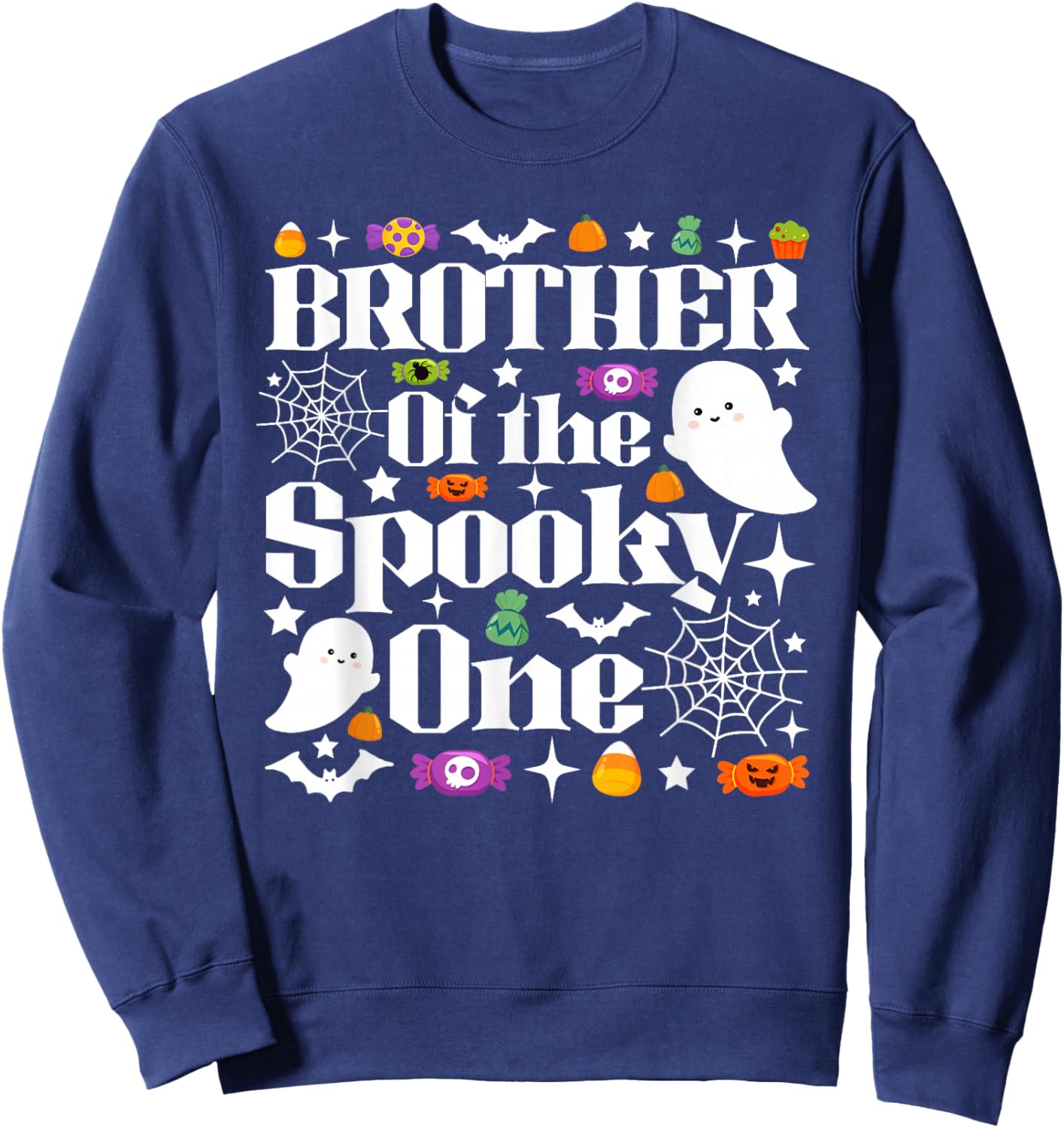 Brother of The Spooky One Halloween First Birthday Boy Sweatshirt - Sweatshirt | Navy