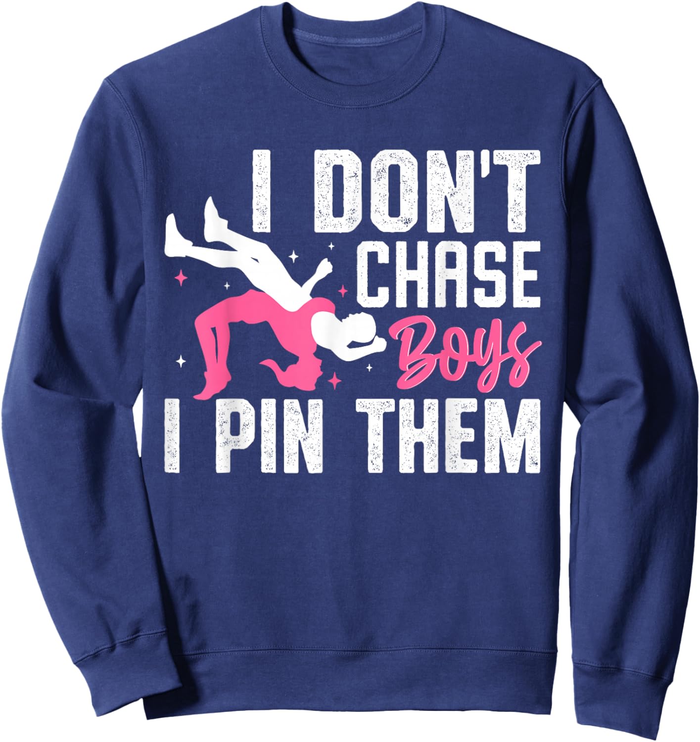 Wrestling Shirt Women Girls Funny Wrestler Mom Wrestle Sweatshirt - Sweatshirt | Navy