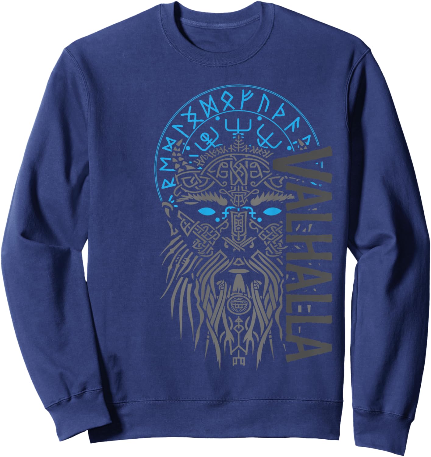 Valhalla & Viking Compass - Odin Design Sweatshirt - Sweatshirt | Navy