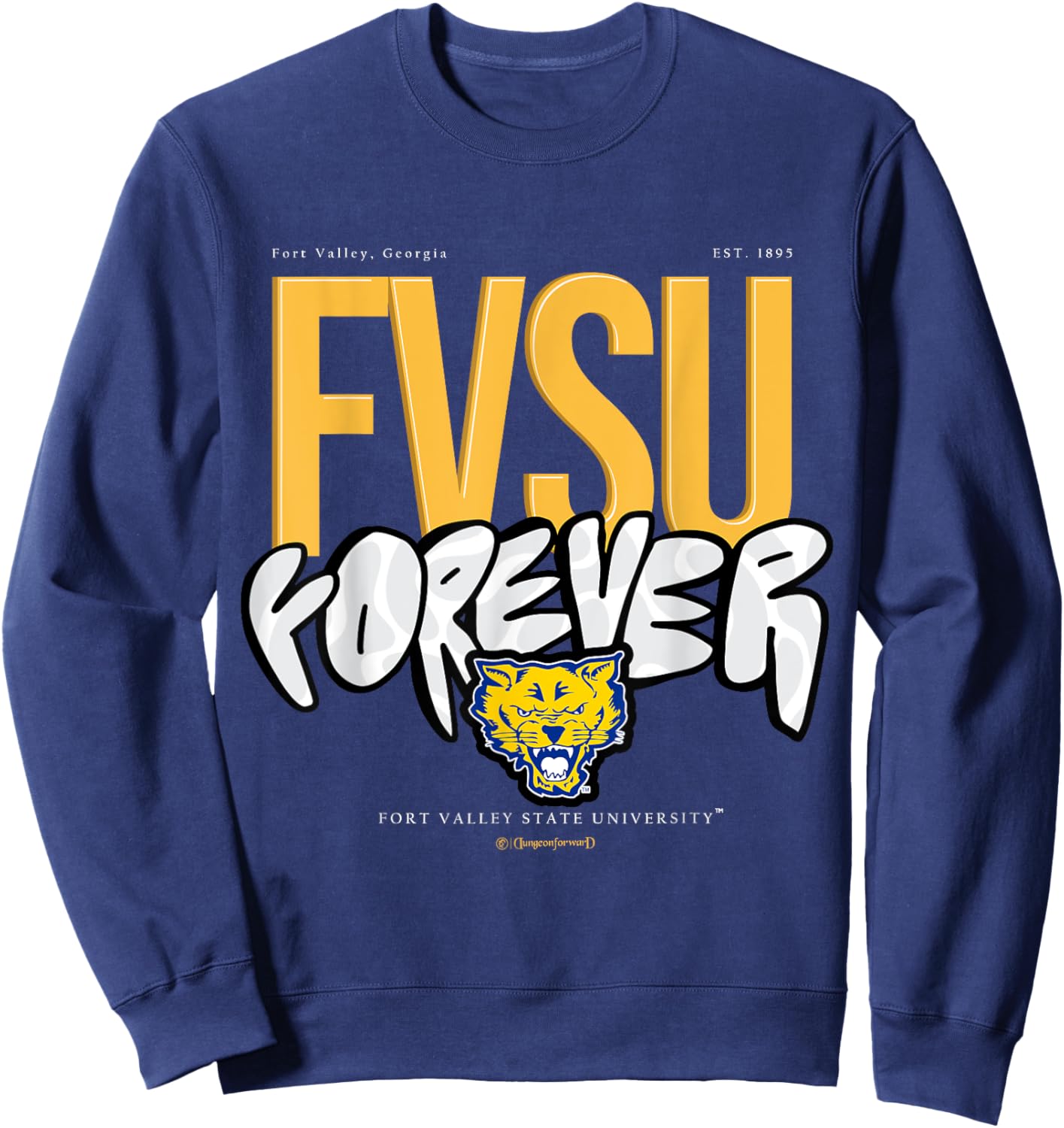 The Yard Essentials - Fort Valley State- FVSU Forever Grey Sweatshirt - Sweatshirt | Navy