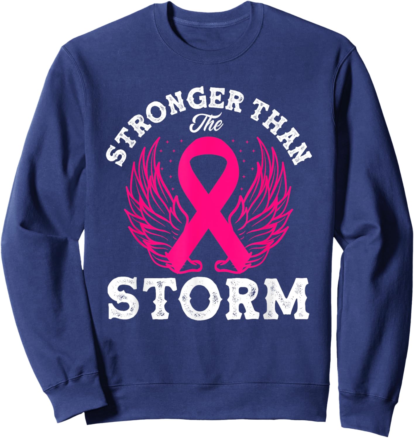 Stronger Than The Storm Breast Cancer Awareness Sweatshirt - Sweatshirt | Navy