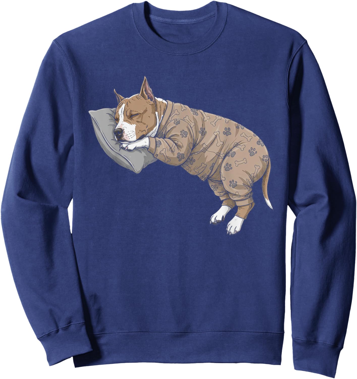 Funny Sleepy American Staffordshire Terrier Pajama AmStaff Sweatshirt - Sweatshirt | Navy