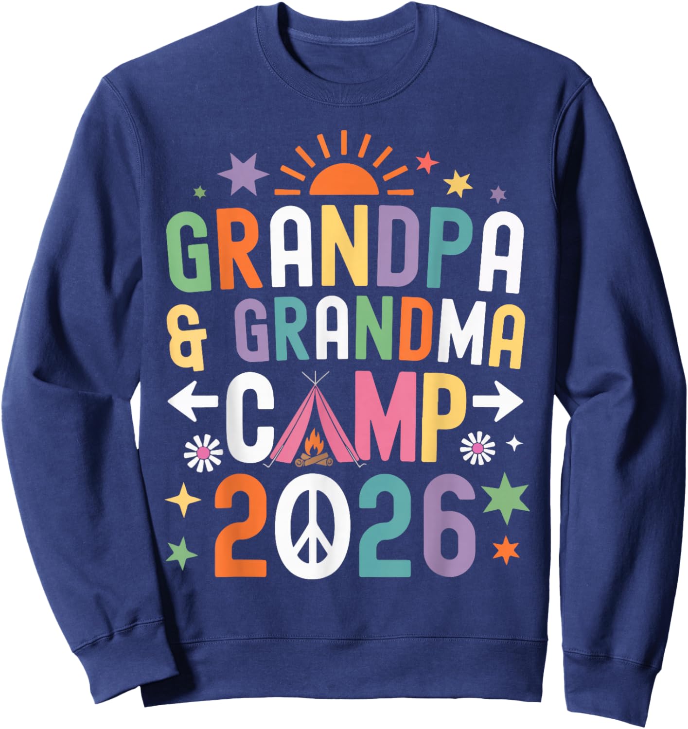 Grandpa and Grandma Camp 2026 Family Summer Camping Matching Sweatshirt - Sweatshirt | Navy