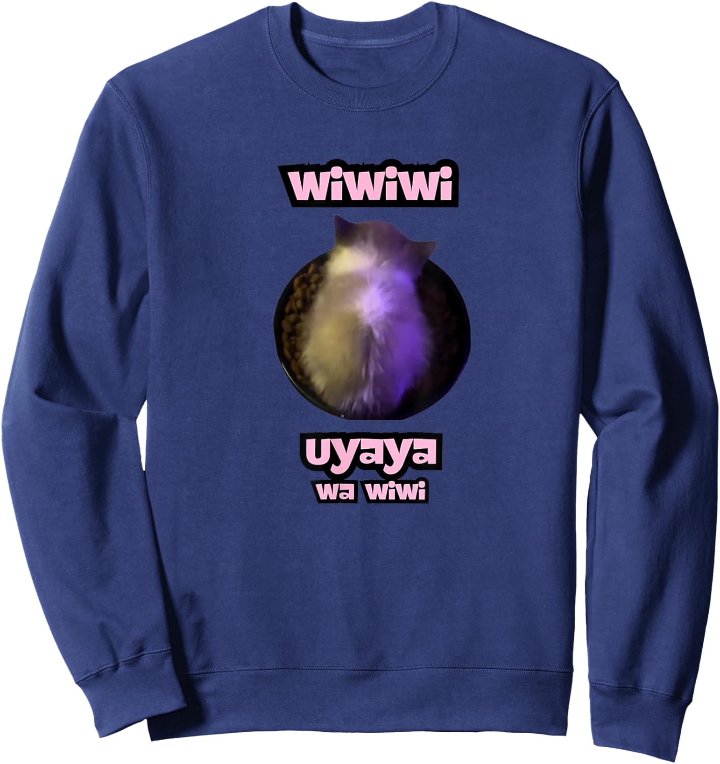 Wiwiwi Cat Meme Women Sweatshirt - Sweatshirt | Navy