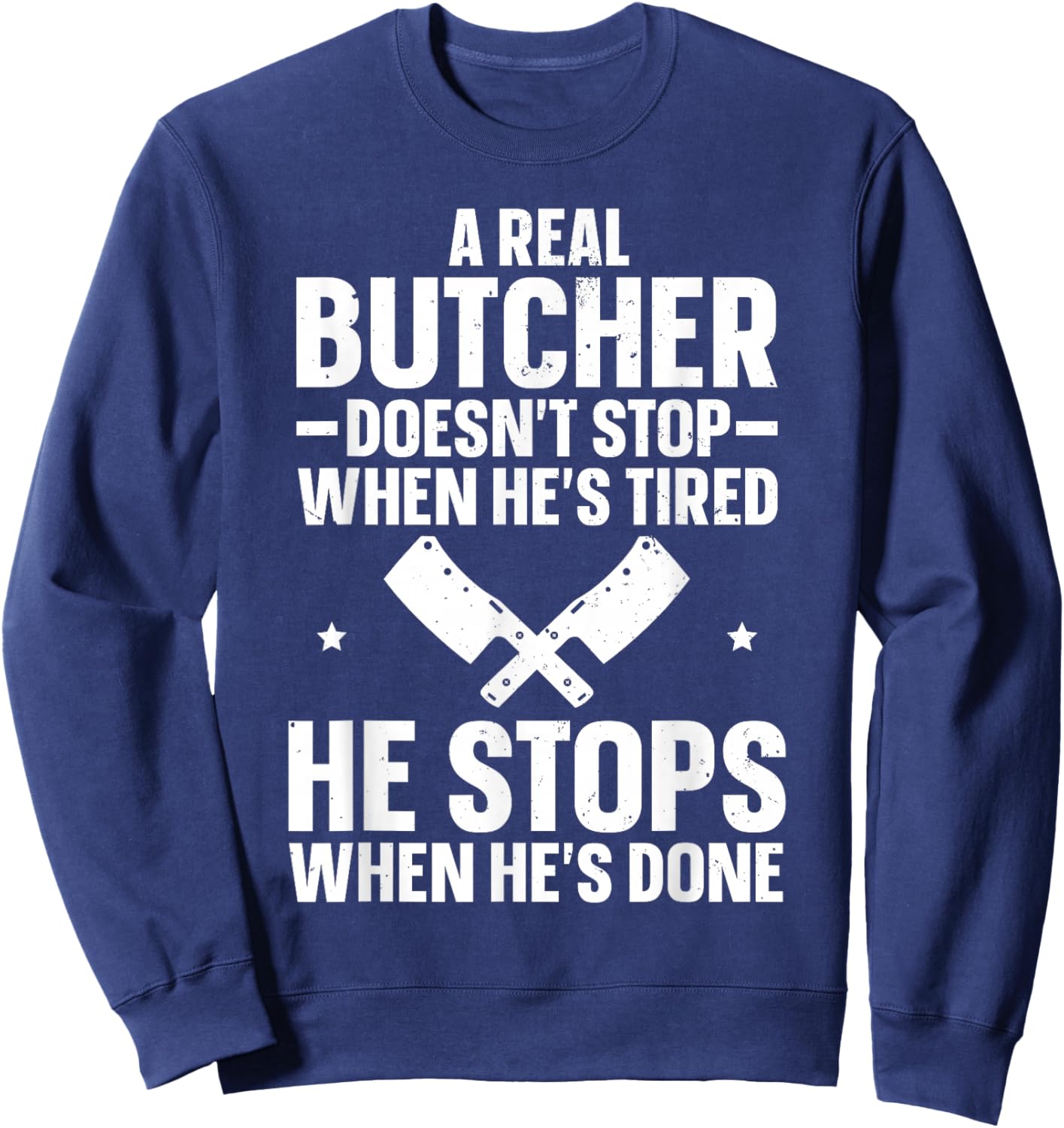 Funny Butcher Art Women Meat Cutter Butchery Butcher Sweatshirt - Sweatshirt | Navy