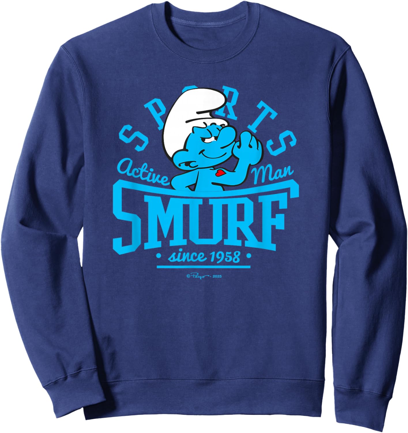 The Smurfs Sports Smurf Hefty Fitness Sweatshirt - Sweatshirt | Navy
