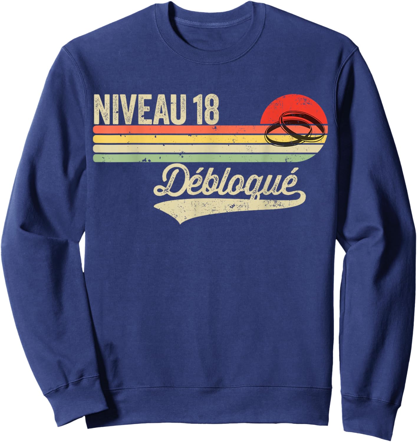 Gift Humour Wedding Anniversary of Turquoise - 18 Years of Wedding Sweatshirt - Sweatshirt | Navy