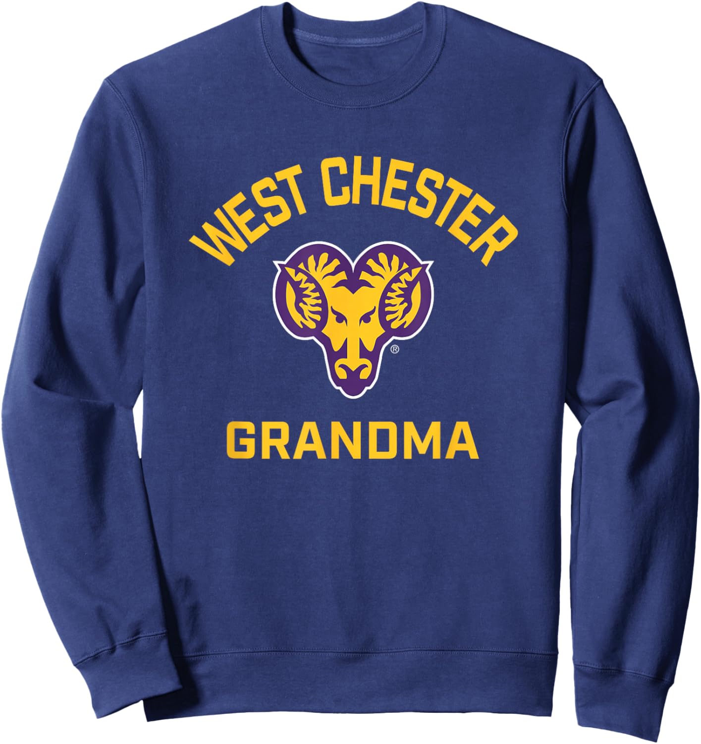 West Chester University Golden Rams Arched Grandma Sweatshirt - Sweatshirt | Navy