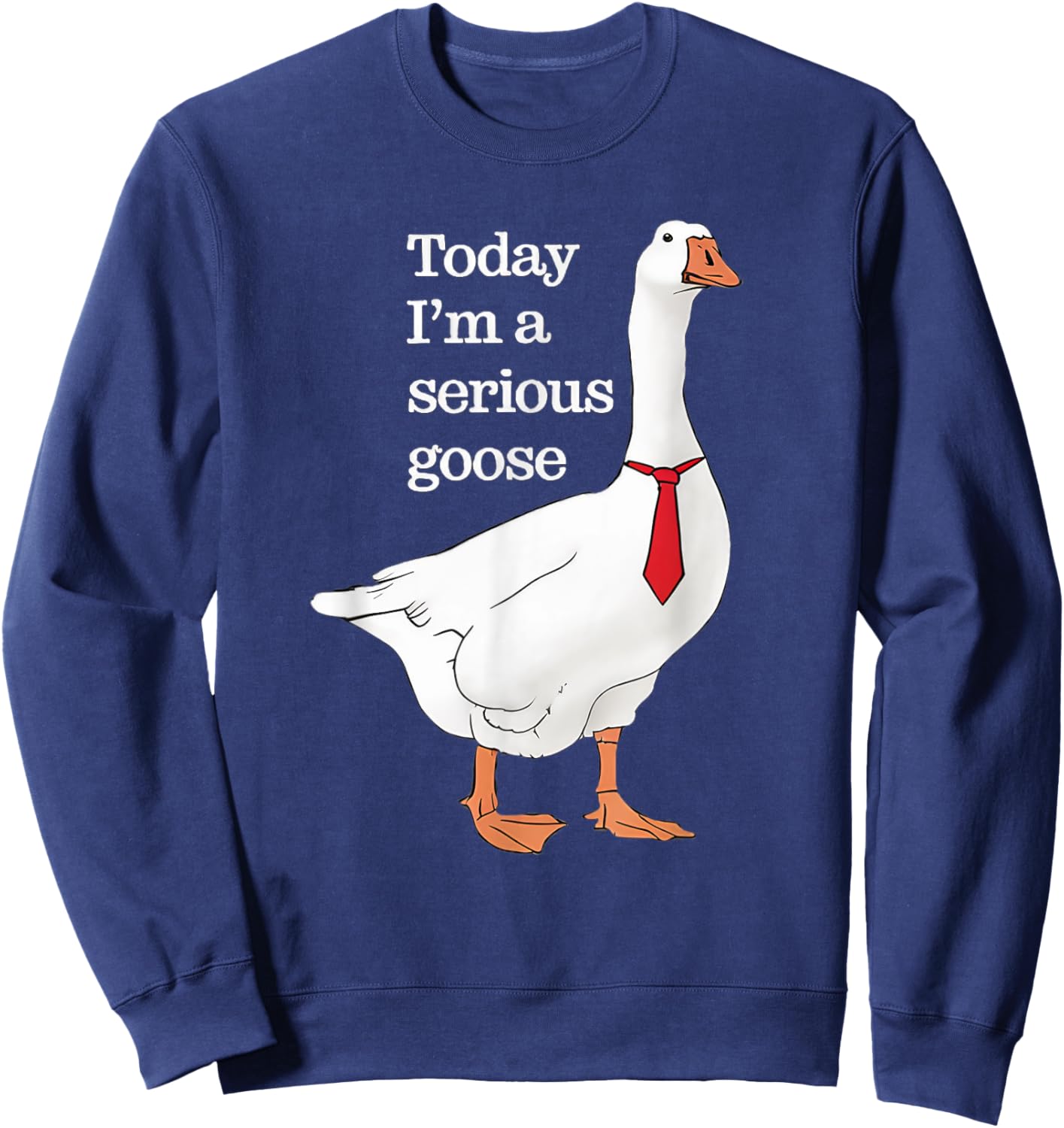 Today I Am A Serious Goose Funny Oddly Specific Dank Meme Sweatshirt - Sweatshirt | Navy