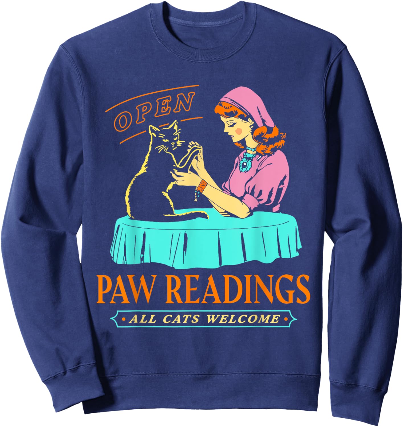 Funny Halloween Paw Readings , Women Sweatshirt - Sweatshirt | Navy