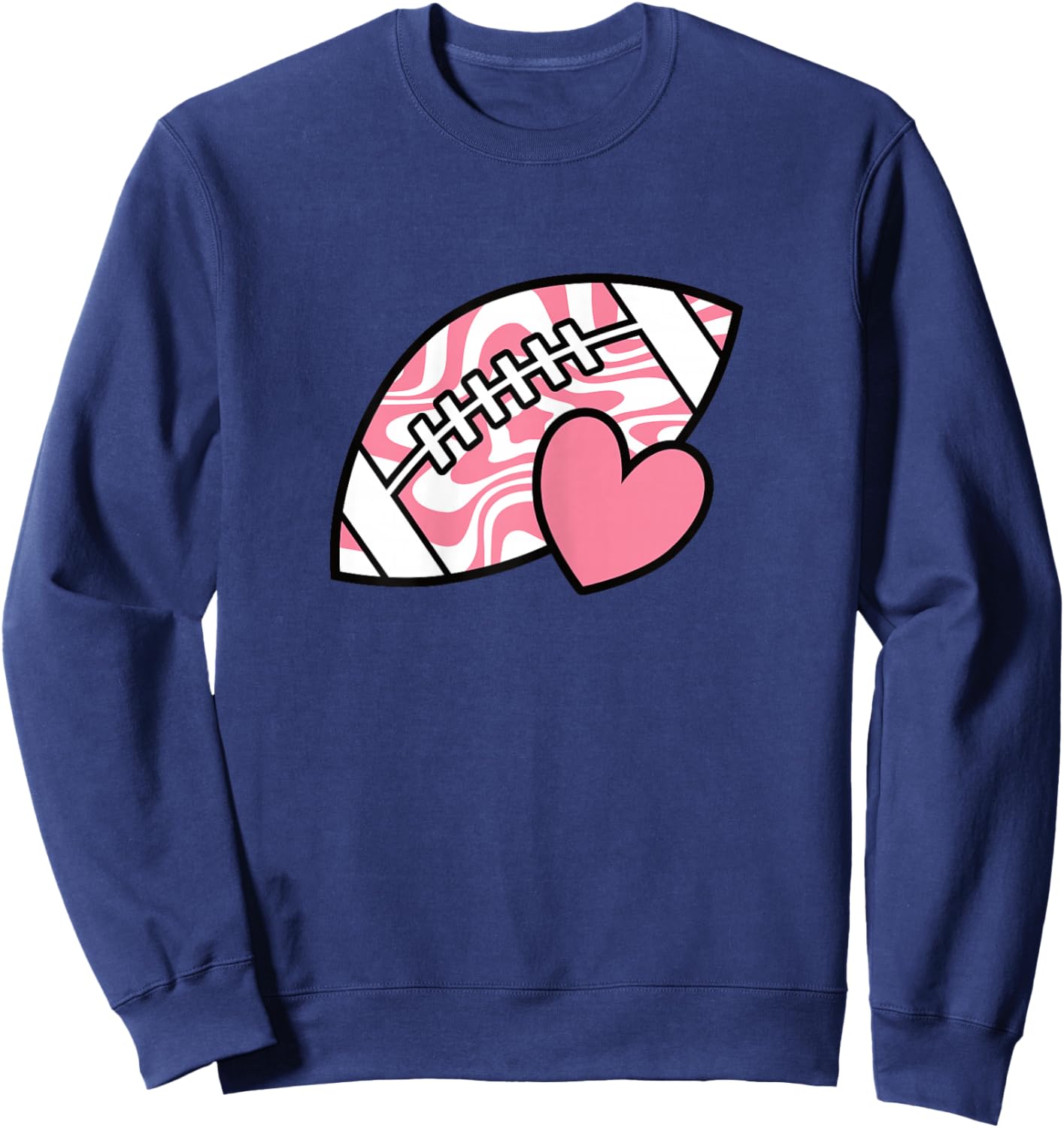 Pink Football Cute American Football Lover Women Girls Sweatshirt - Sweatshirt | Navy