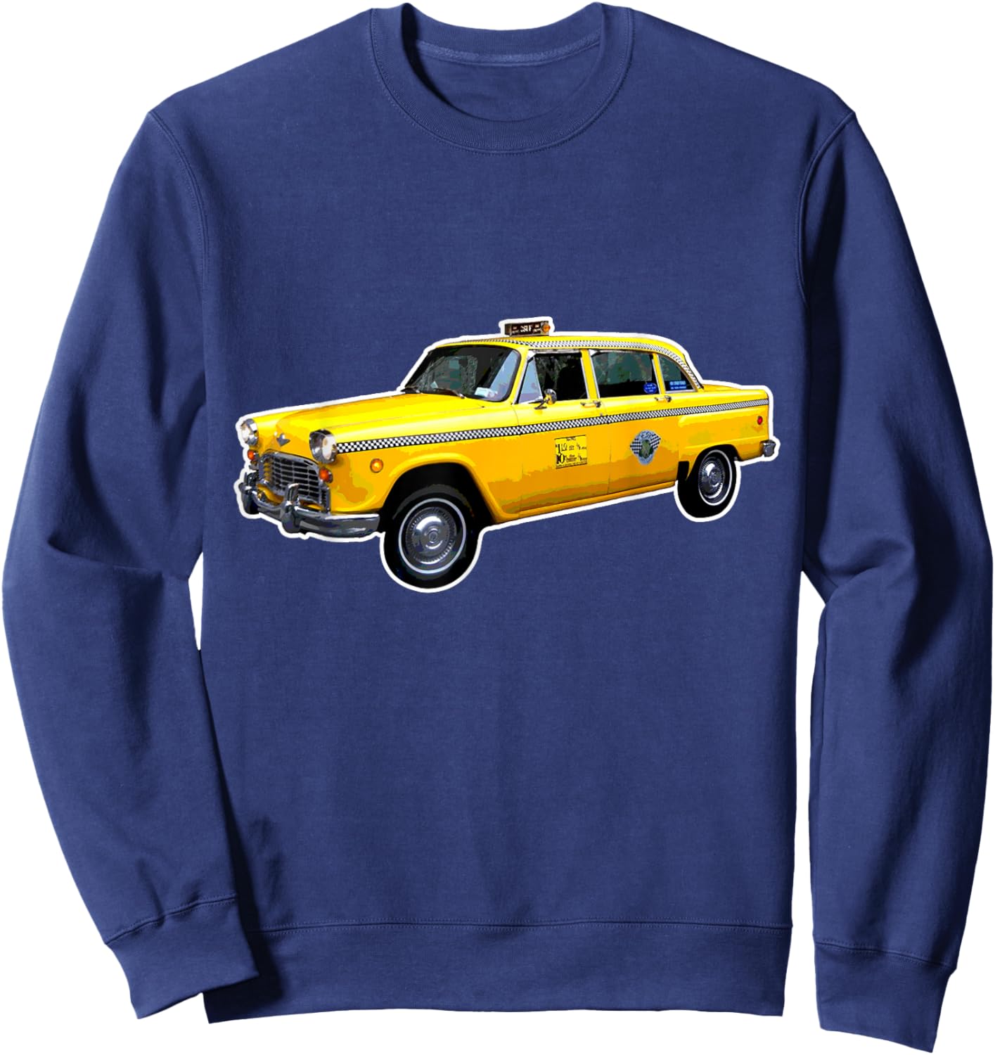 Empire State NY Co NYC Yellow Checker Taxi Cab Driver Retro New York City -Adults Sweatshirt - Sweatshirt | Navy