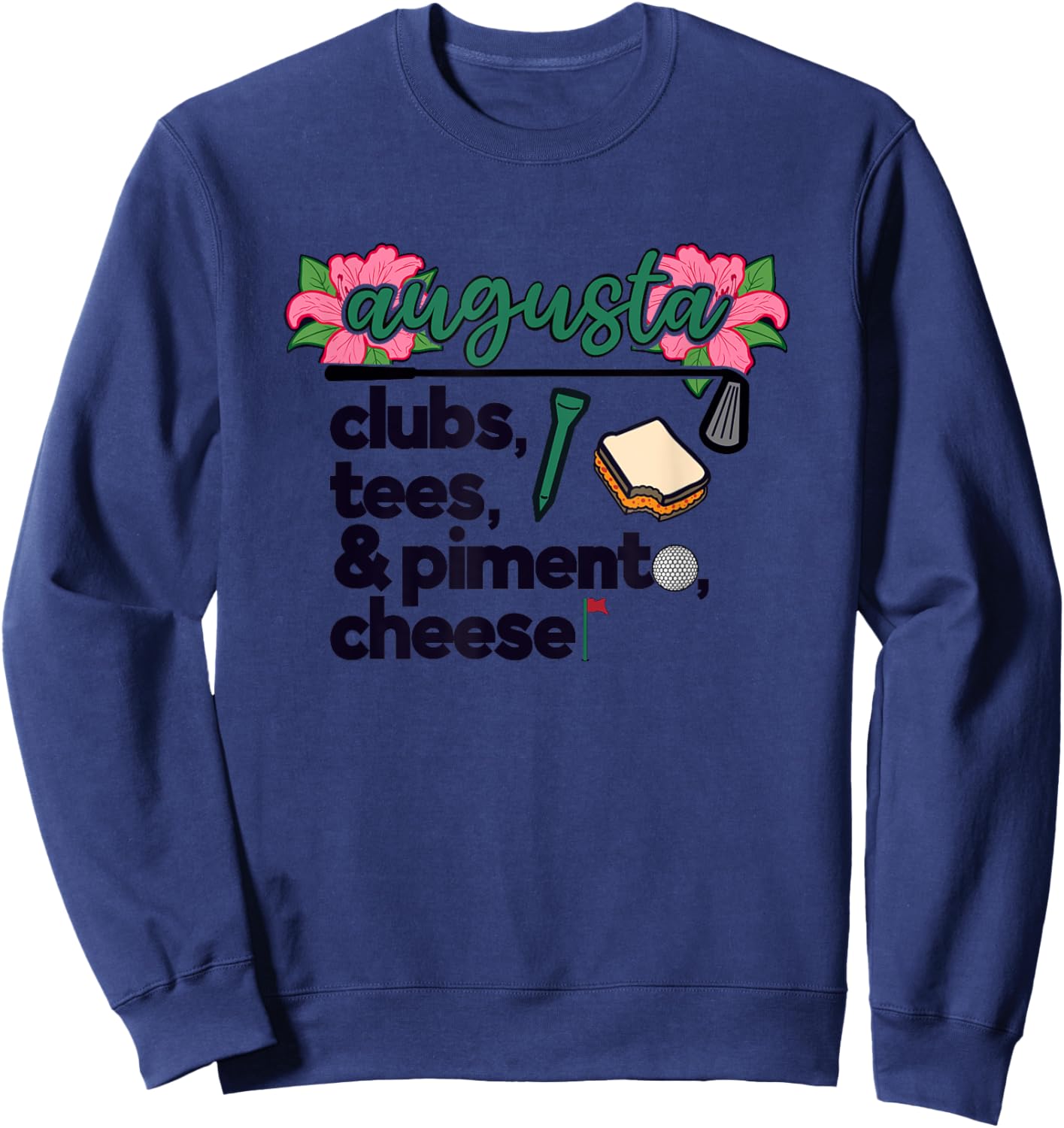Augusta Ga Clubs, , and Pimento Cheese Golf Design Sweatshirt - Sweatshirt | Navy