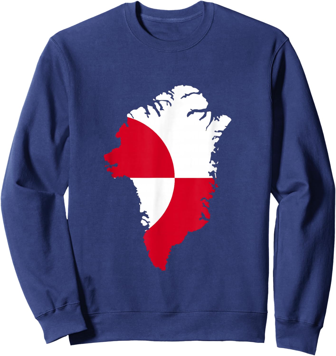 Greenland Flag Shirt, Greenland Map, Greenland Sweatshirt - Sweatshirt | Navy