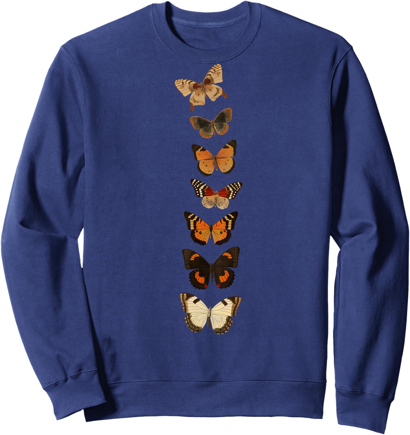 Cute Butterfly Spine Butterflies On Back Summer Women Casual Sweatshirt - Sweatshirt | Navy