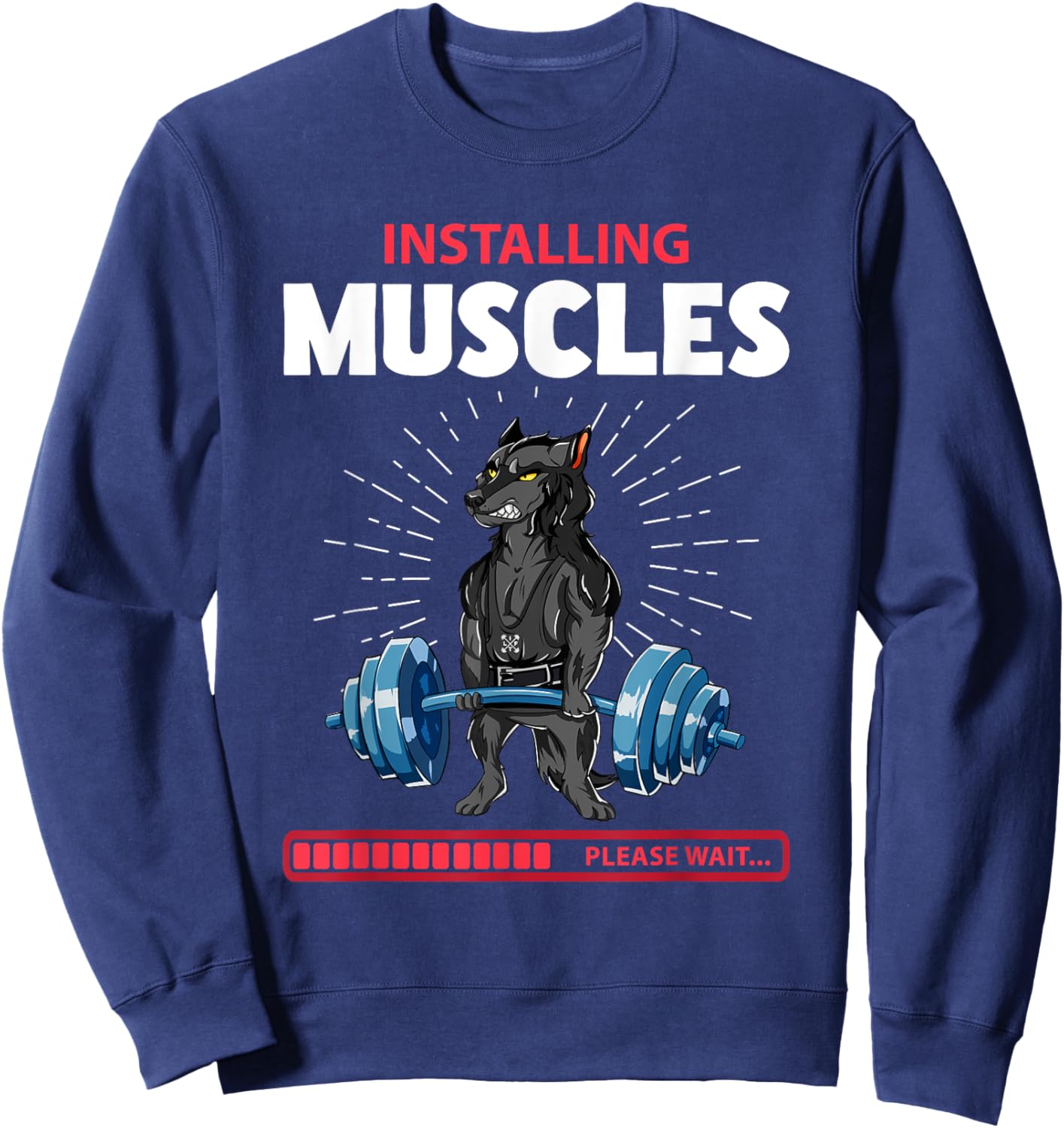 Wolf Deadlift Fitness Gym Weightlifting Sweatshirt - Sweatshirt | Navy