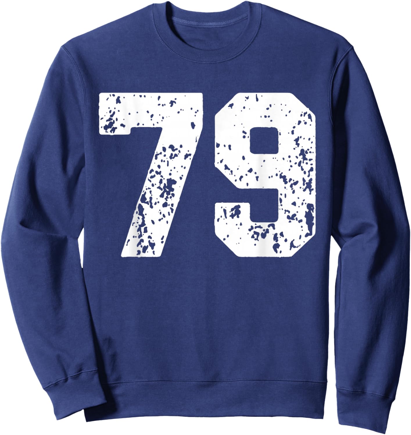 Number 79 White Best Classic College Style Birthday Funny Sweatshirt - Sweatshirt | Navy