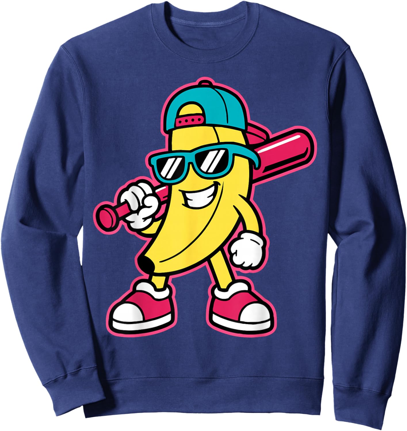 Banana Funny Cartoon Kids Youth Boys Girls Sweatshirt - Sweatshirt | Navy