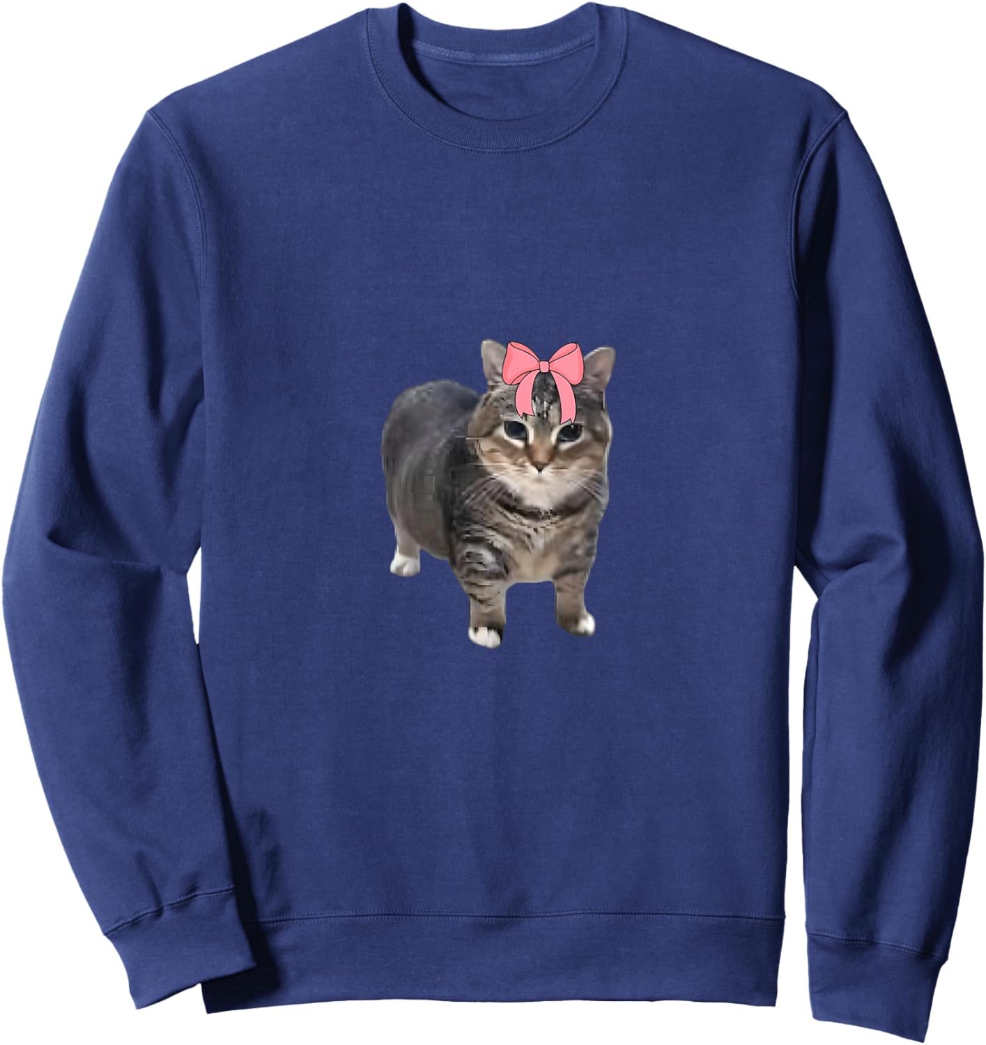 Oia Cat Meme I Wake Up Engage in Tomfoolery Oiia Cat Coquett Sweatshirt - Sweatshirt | Navy