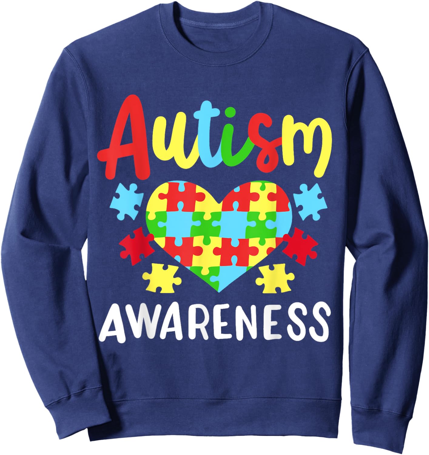 Autism Awareness , Small, Black Sweatshirt - Sweatshirt | Navy