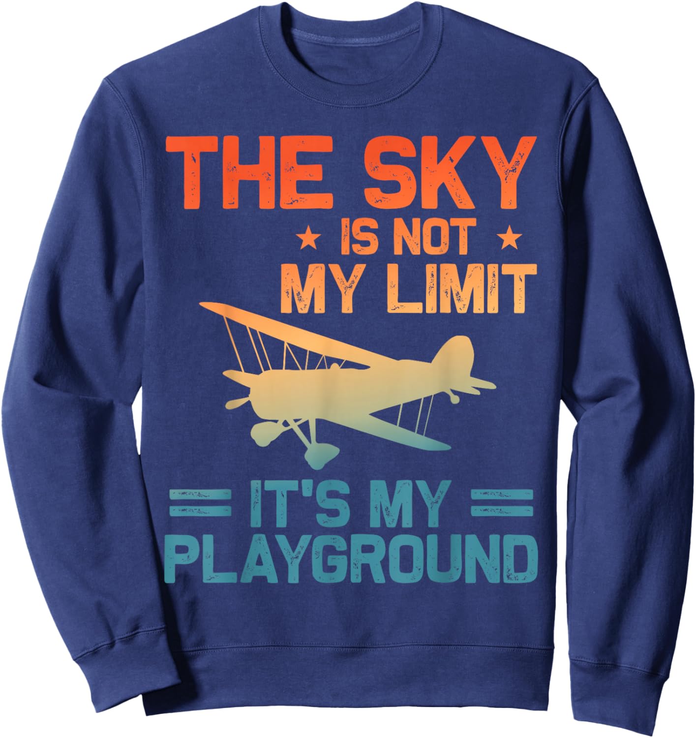 Funny Airplane Design Women Plane Pilot Aviation Sweatshirt - Sweatshirt | Navy