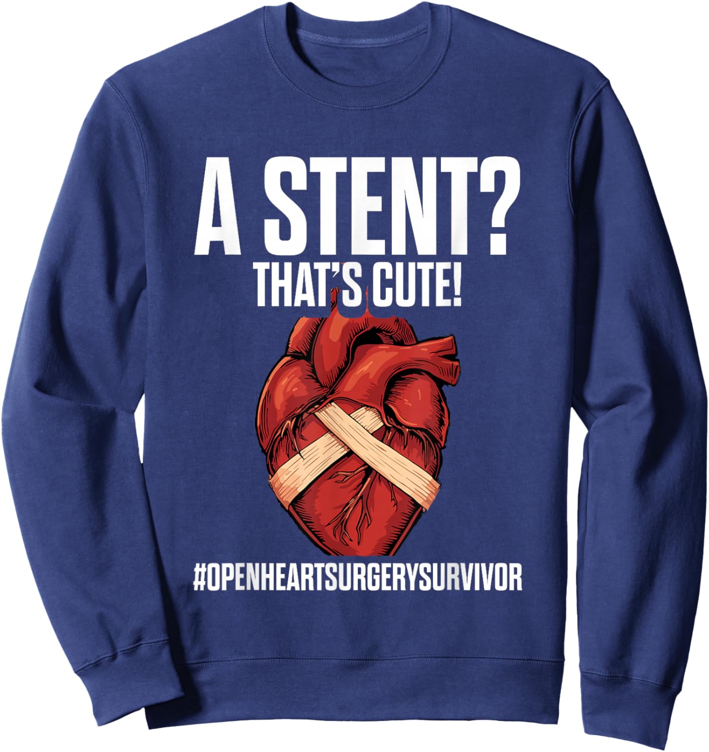 Open Heart Surgery Survivor & Heart Health Awareness Sweatshirt - Sweatshirt | Navy