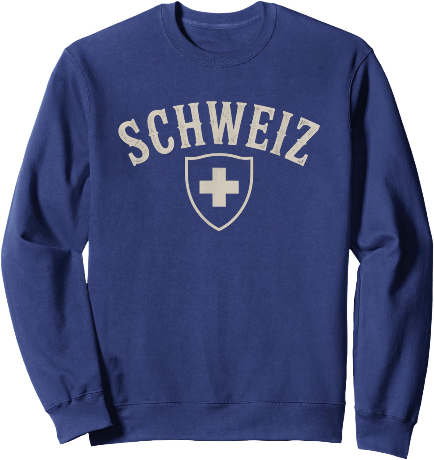 Schweiz Vintage Shield Swiss Heritage Pride Sweatshirt - Sweatshirt | Navy