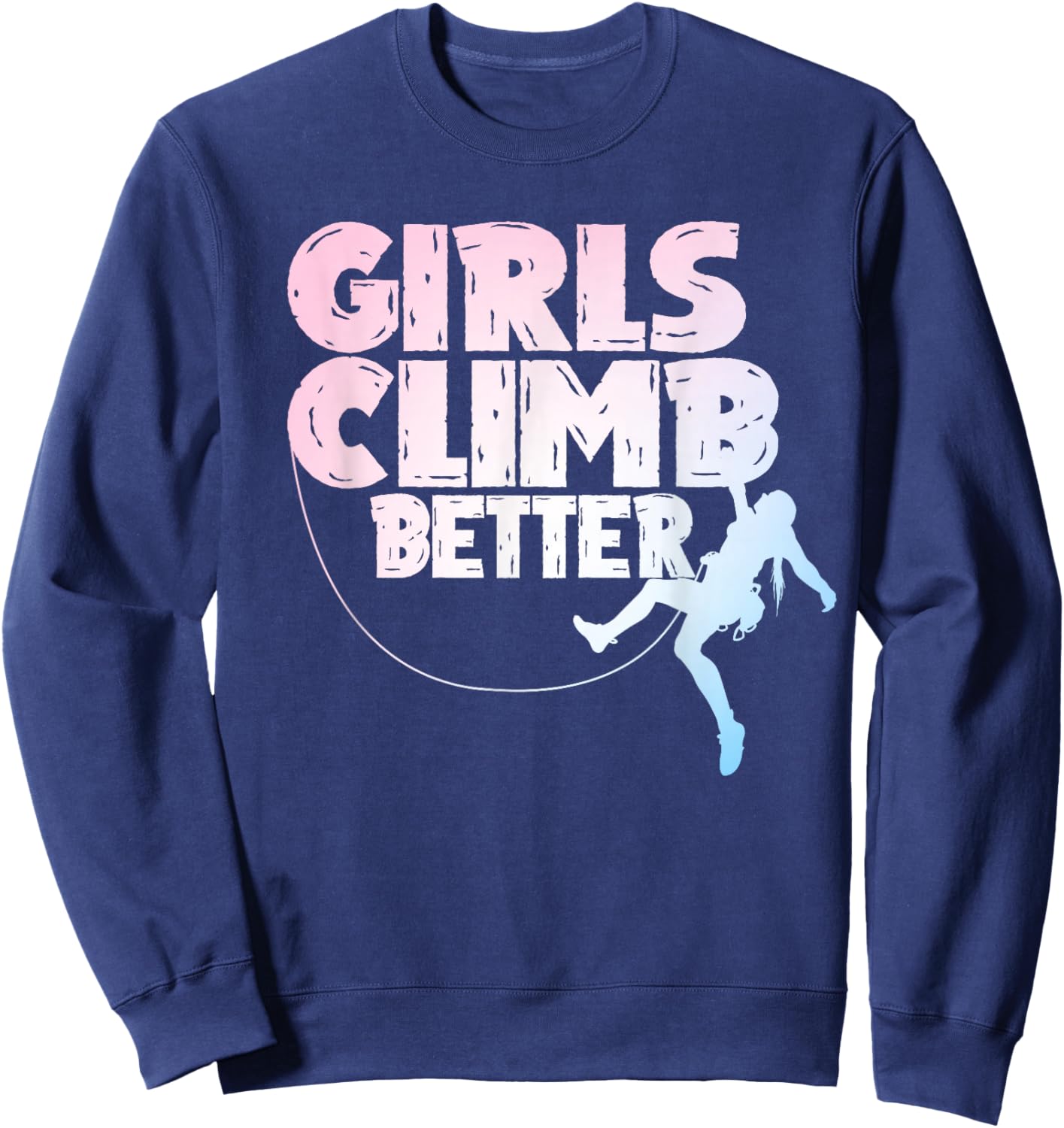 Cool Rock Climber Art Girls Indoor Rock Climbing Sweatshirt - Sweatshirt | Navy