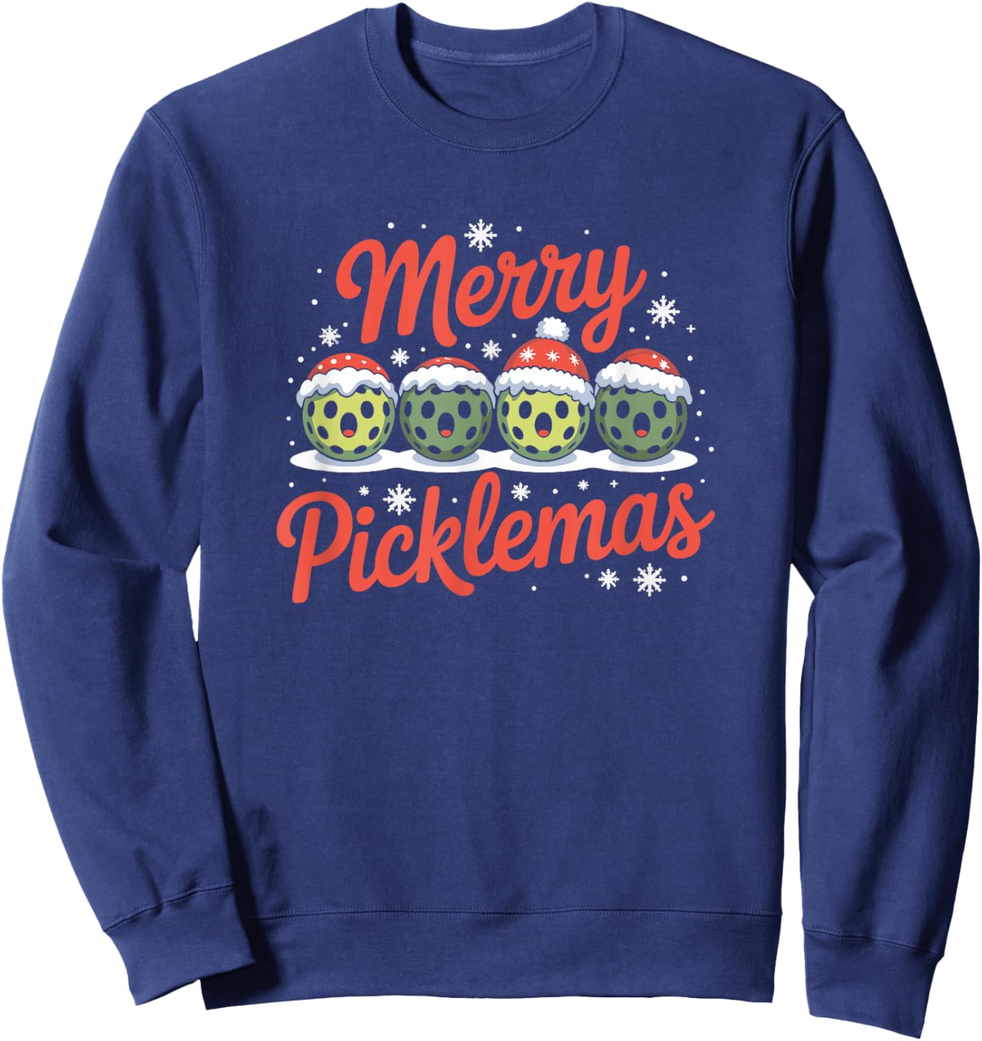 Merry Picklemas, Christmas Pickleball Lover Sweatshirt - Sweatshirt | Navy