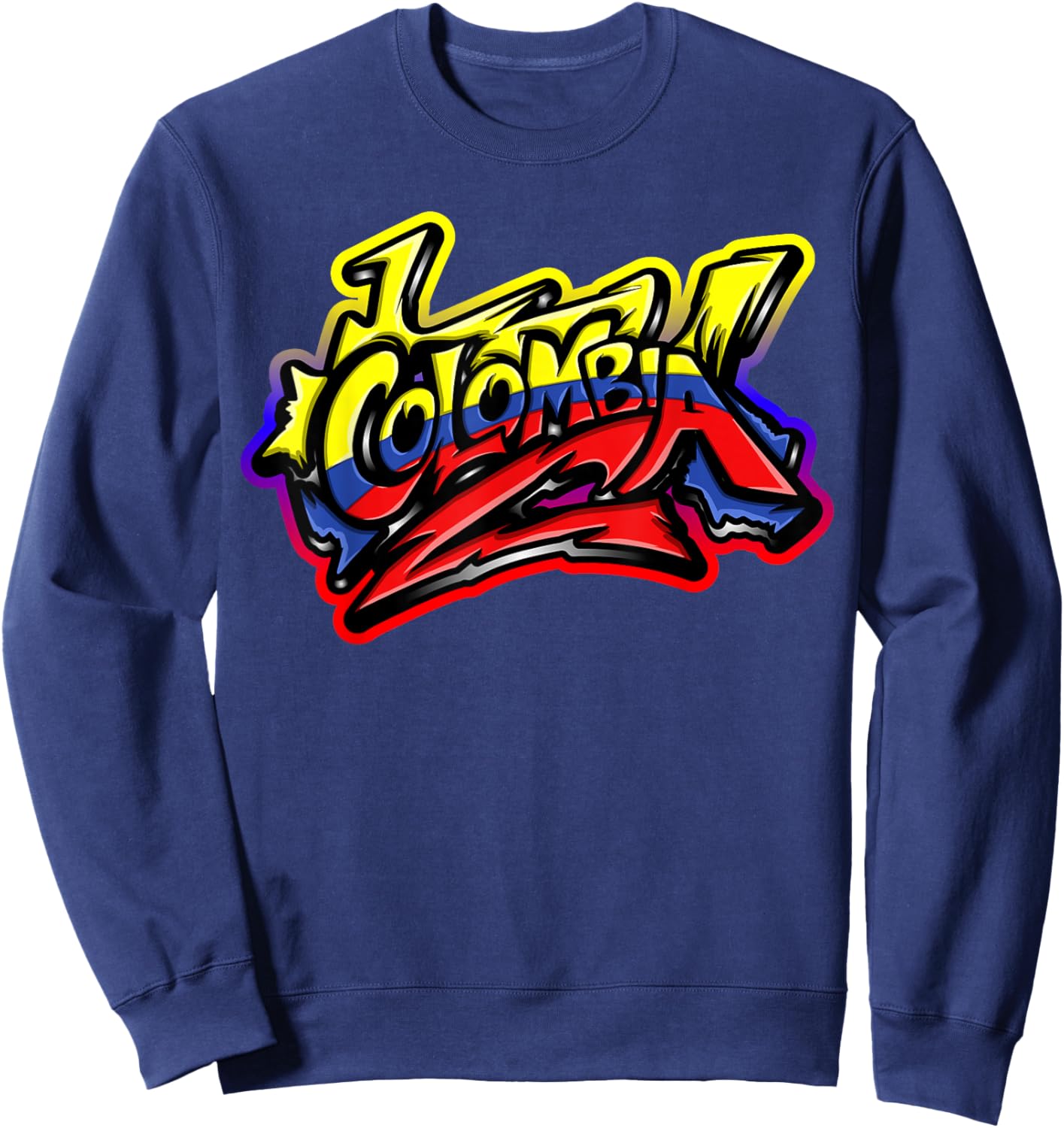 Colombian Urban Streetwear Y2K Street Art Graffiti Colombia Sweatshirt - Sweatshirt | Navy