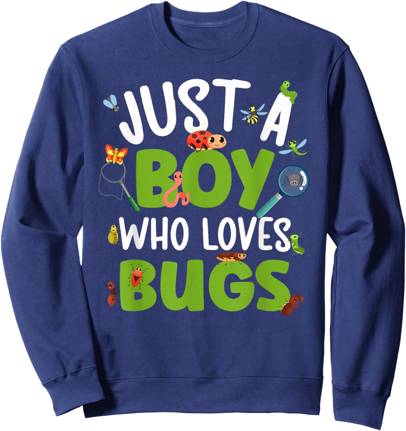 Bug Catcher Boys Bug Hunter Kids Insect Catcher Bug Lover Sweatshirt - Sweatshirt | Navy