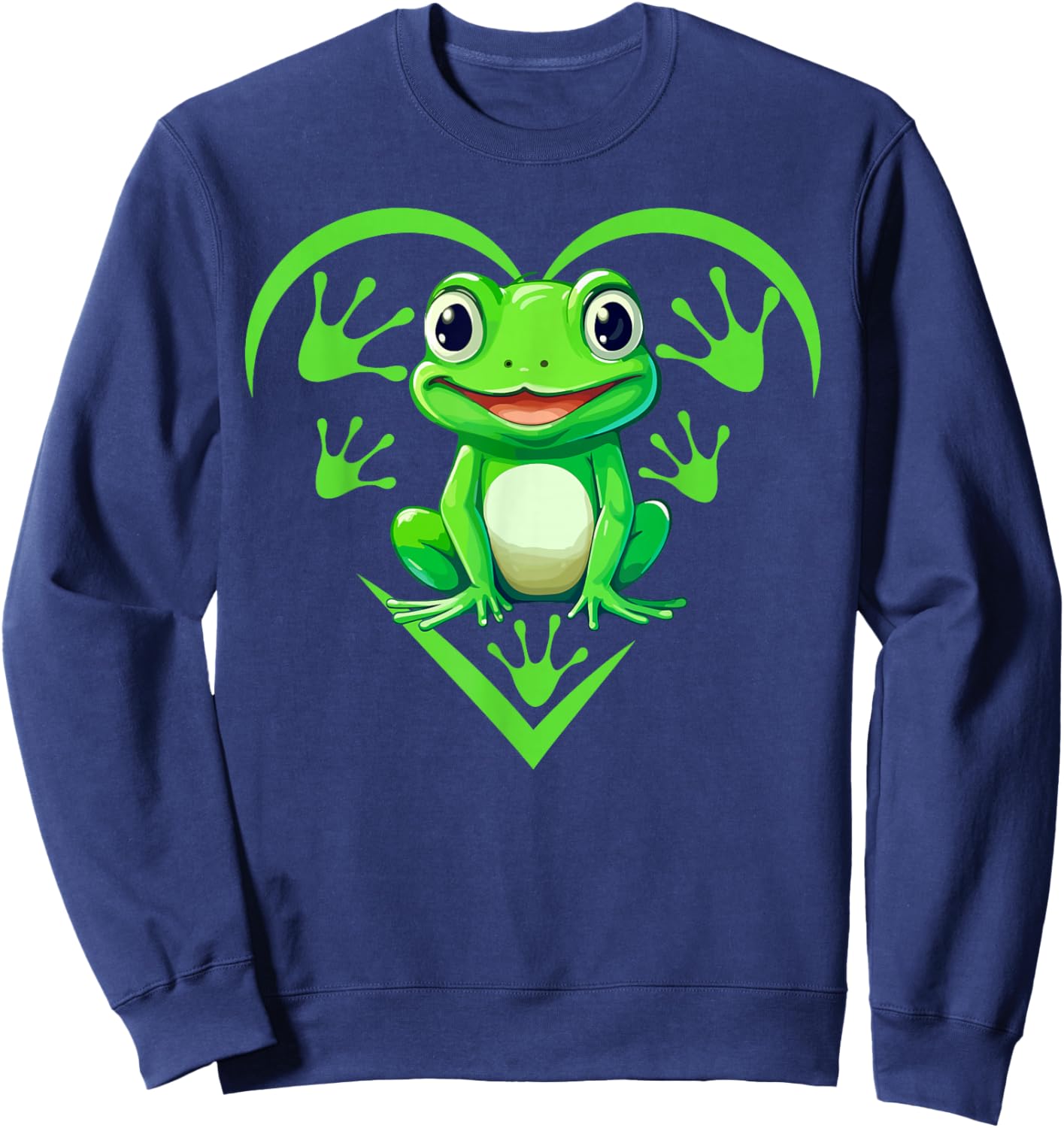 Frog Women Girls Frog lover Tie-Dye Heart Sweatshirt - Sweatshirt | Navy