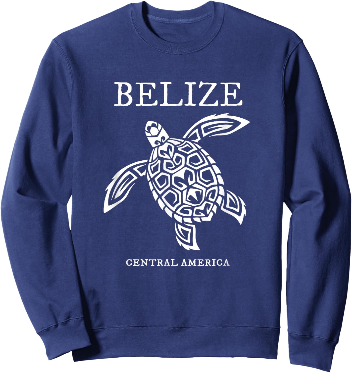Belize Sea Turtle Retro Vacation Souvenir Sweatshirt - Sweatshirt | Navy