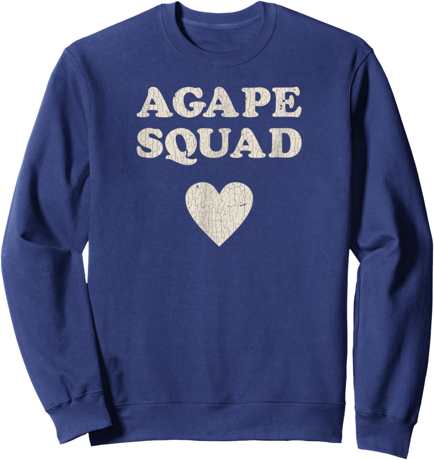 Vintage Retro Proud Christian in Jesus - Agape Squad Sweatshirt - Sweatshirt | Navy