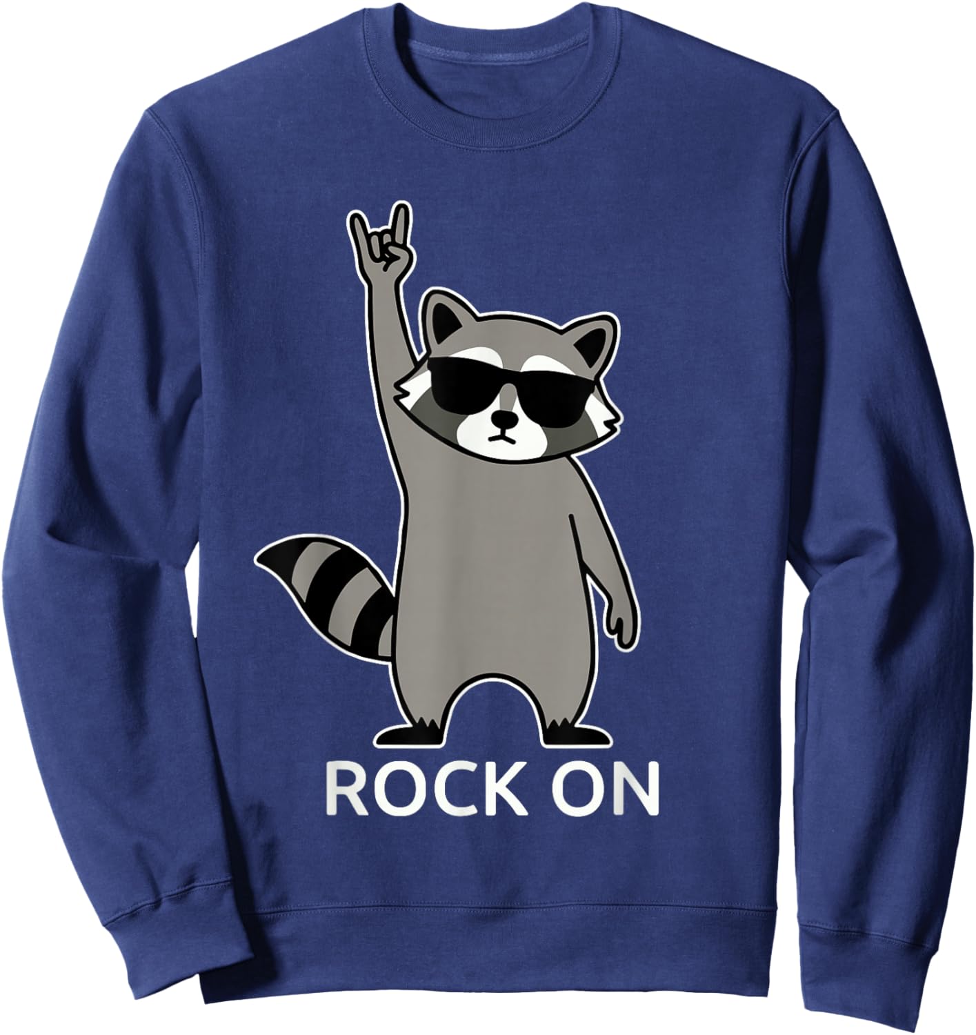 Raccoon Rock Music Band Concert Funny Raccoon Sweatshirt - Sweatshirt | Navy