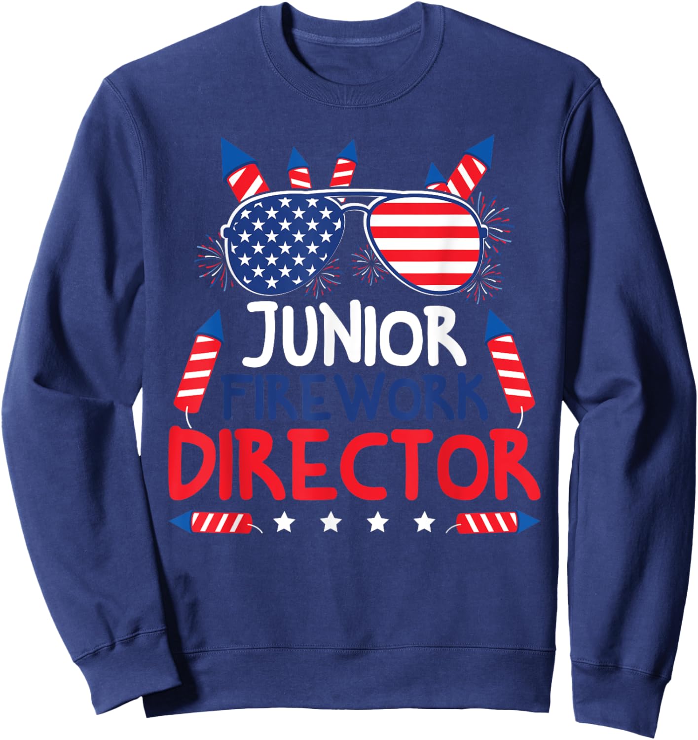 4th Of July Kids Junior Firework Director American Sweatshirt - Sweatshirt | Navy