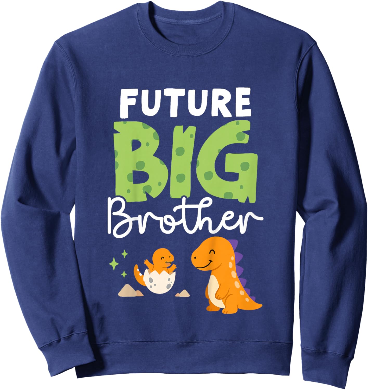Kids Future Big Brother - Dinosaur 2nd Pregnancy Announcement Sweatshirt - Sweatshirt | Navy
