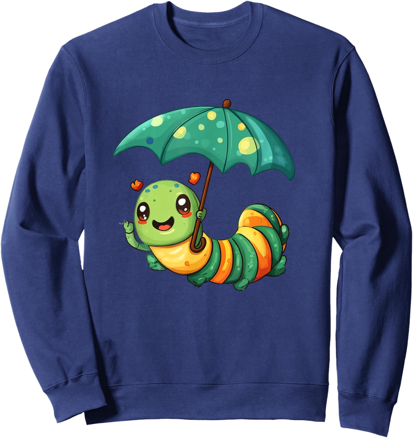 Fun Caterpillar Outfit for Kids and Umbrella Lovers Sweatshirt - Sweatshirt | Navy