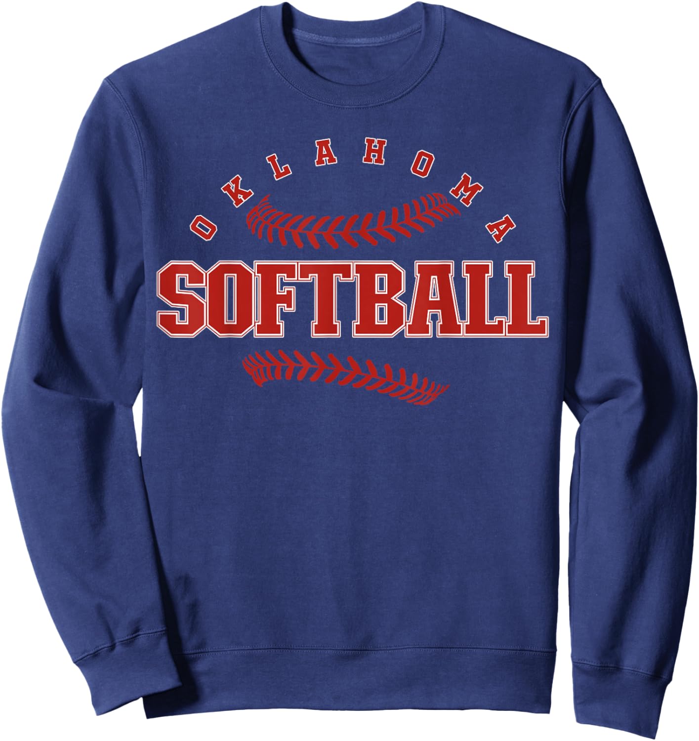 Oklahoma Softball Vintage Kids Team Retro Softball Fan Sweatshirt - Sweatshirt | Navy