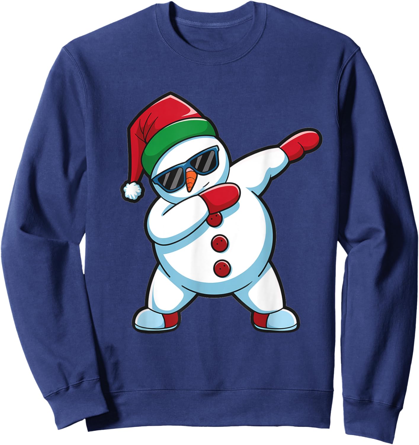 Dabbing Snowman Christmas Xmas Sweatshirt - Sweatshirt | Navy