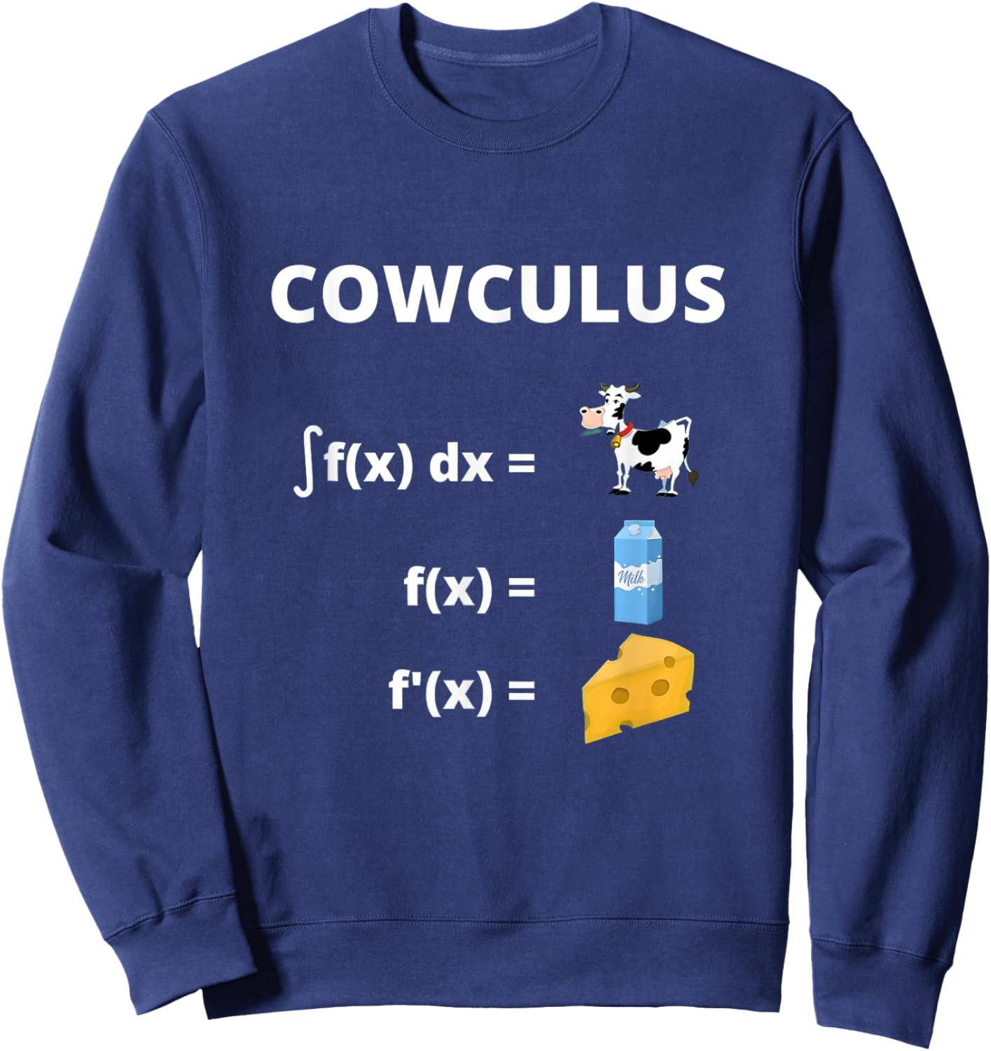Funny Maths Cowculus Math Cows Product Sweatshirt - Sweatshirt | Navy