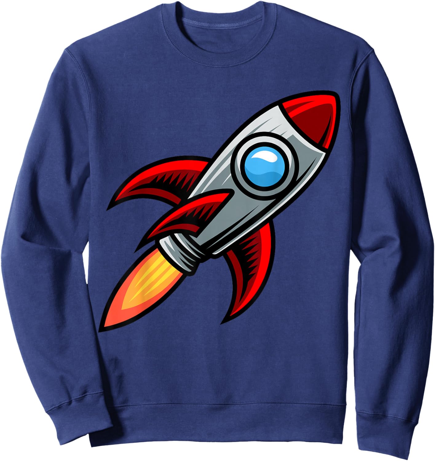 Cartoon Rocket Space Ship Sweatshirt - Sweatshirt | Navy